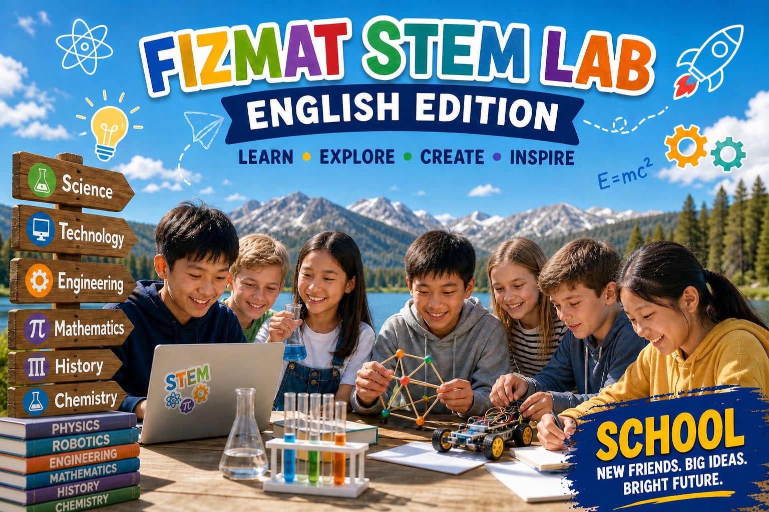FIZMAT STEM Lab: English Edition жазғы мектебіне жазылыңыз!